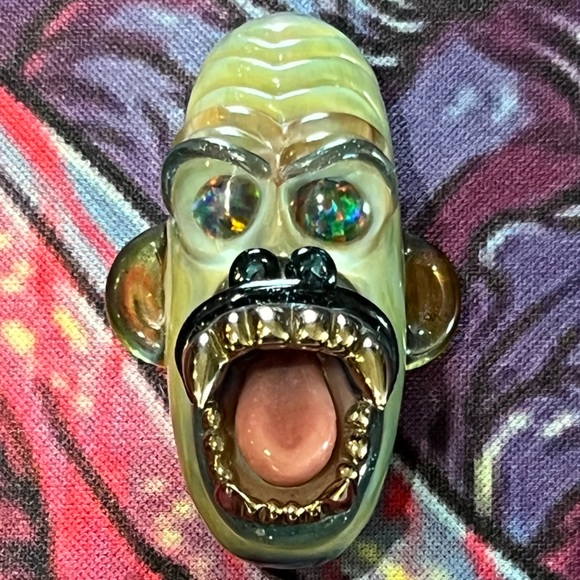 2016 FireFly Glass “Platinum Gorilla” Green heady opal pendant RARE 1/1